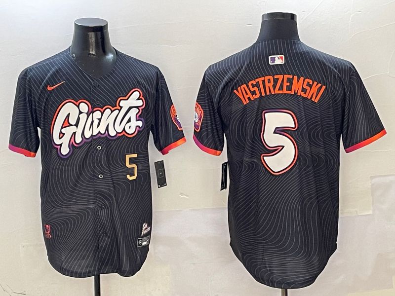 Men San Francisco Giants #5 Yastrzemski Black Second generation Joint Name Nike 2025 MLB Jersey style 2->san francisco giants->MLB Jersey